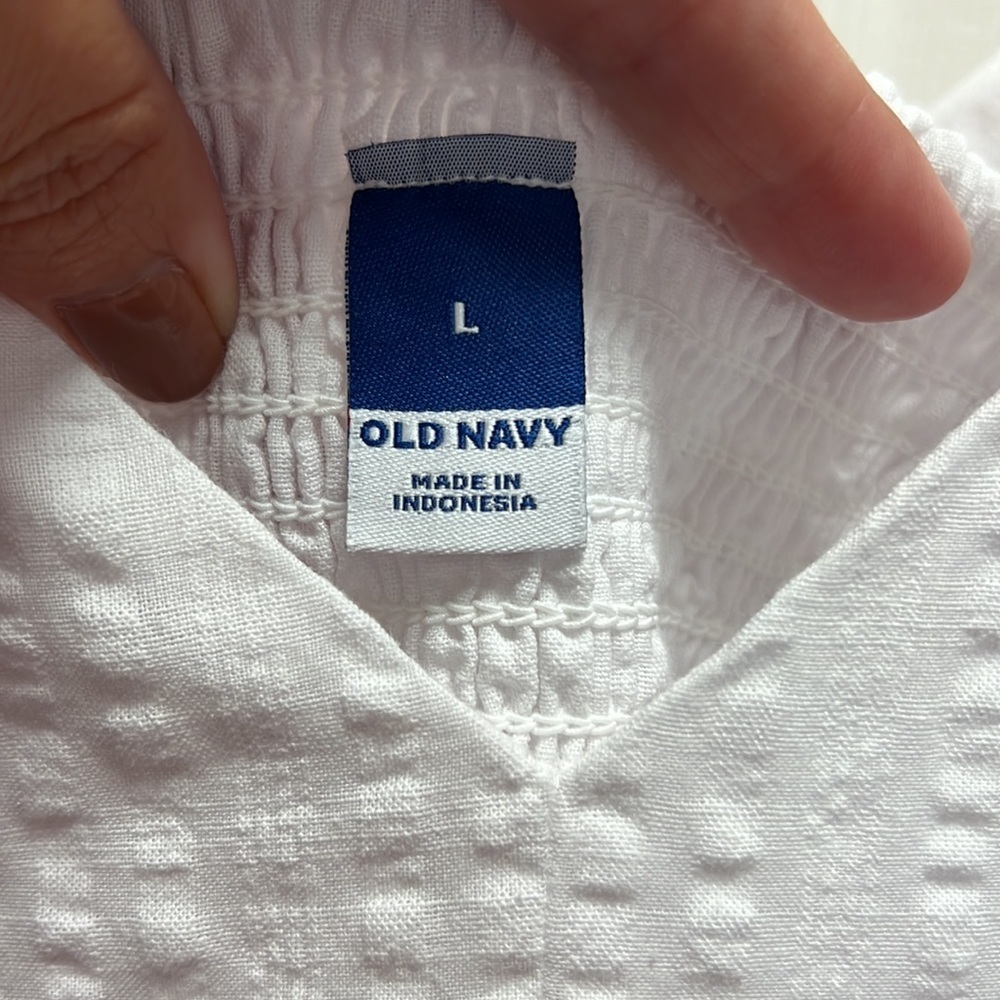 Old Navy White Textured Midi Dress - Picture 5 of 6